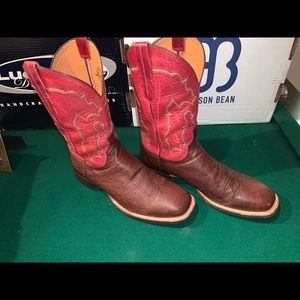 Lucchese Men's Cigar Smooth Ostrich Square Toe 13D